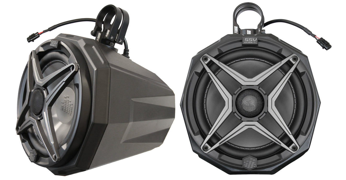 8" Cage Mount Pod Ssv Speaker 1.75" Roll Cage