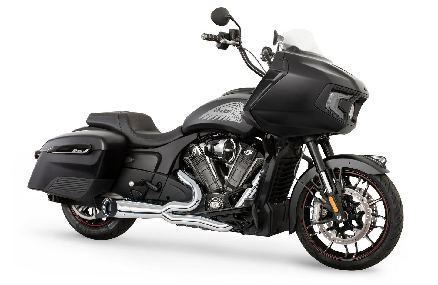 2 1 Turnout Straight Chrome W/Blk Tip `20 Up Challenger