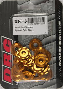 Aluminum Spacers Type 1 Gold M6x12mm 20/Pk
