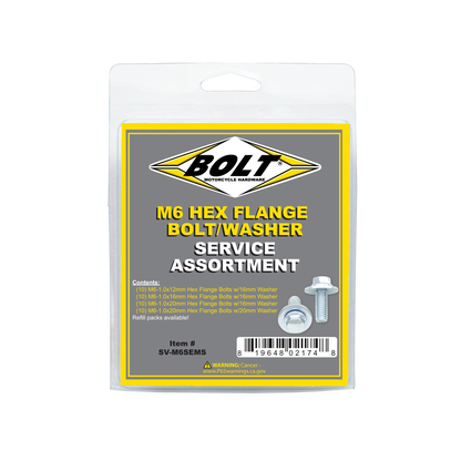 8mm Hex Flange Bolt Assortment W/16mm Washer 40 Piece Kit