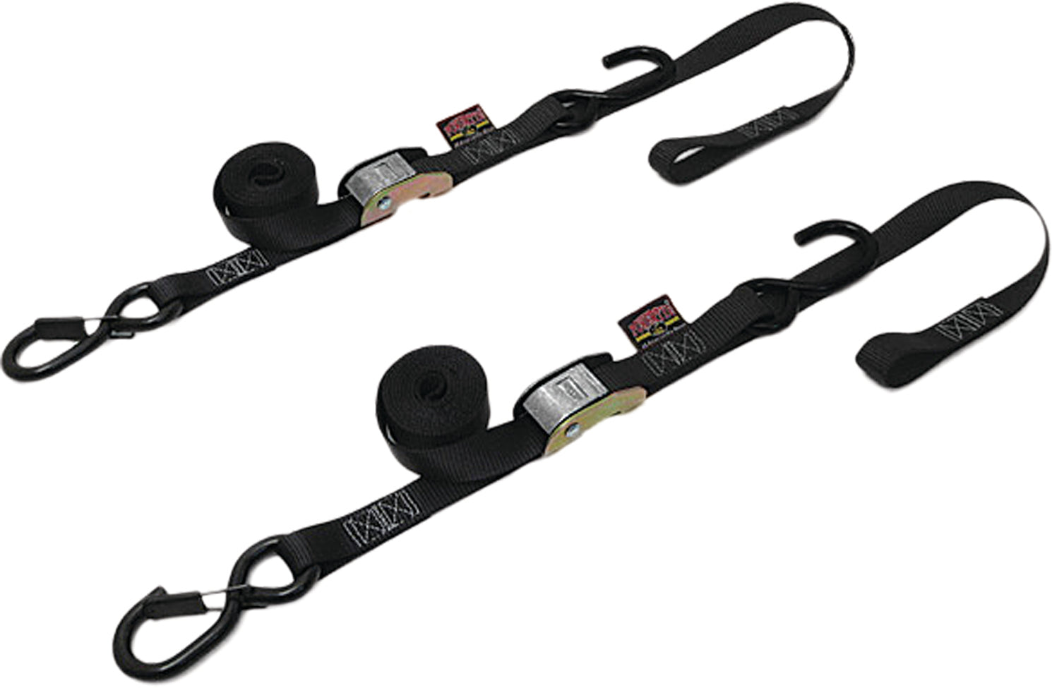 Tie Down Cam Sec Hook Soft Tye 1.5"X6' Black/Black Pair