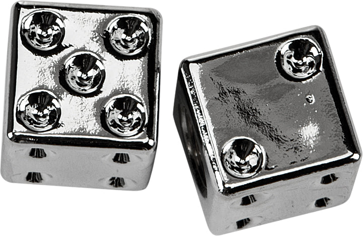 Valve Stem Caps Chrome Dice  Pr