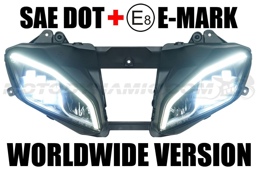 Motodynamic Full LED Projection Headlight with DRL For Yamaha YZF-R6 (08-16) - ECE / DOT Worldwide Version