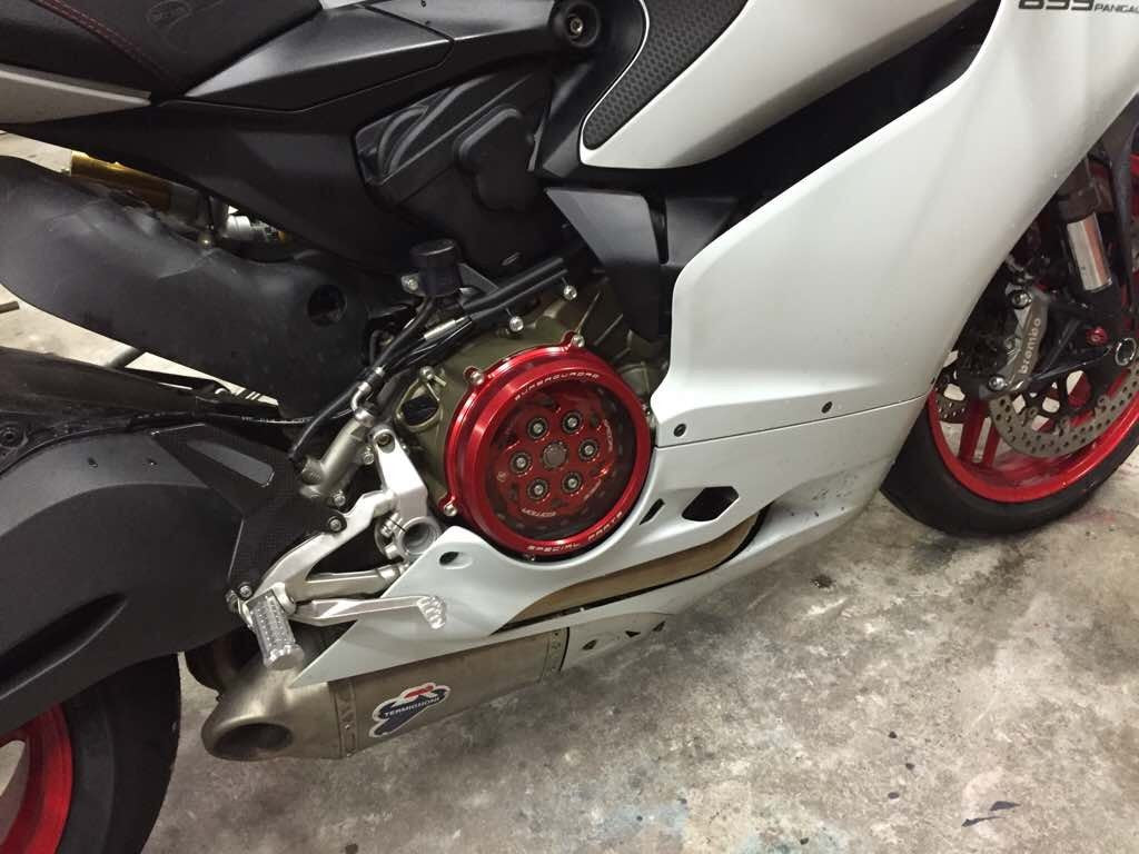DBK Special Parts (Ducabike) Clear Wet Clutch Cover for the Ducati Panigale 1299/1199/959  Superleggera (and 899 too with modification)