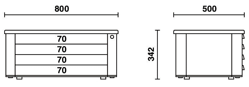 Beta Tools Model C39T  R-Portable Tool Chest 4 Drawers Red