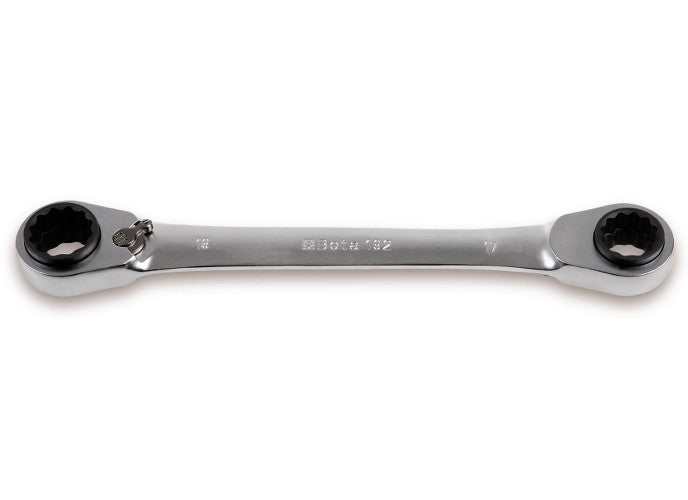 Beta Tools Model 192  8-13-Ratcheting Flat Bi-Hexagon Ring Wrenches