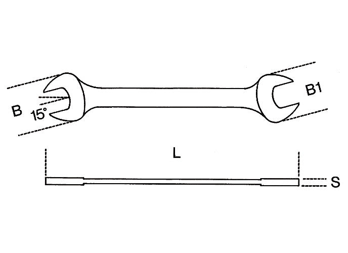 Beta Tools Model 55  6x7mm-Double Open End Wrenches Bright