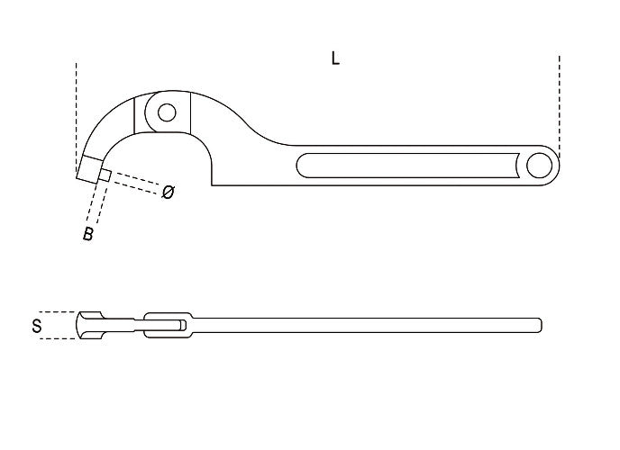 Beta Tools Model 99  St120-180mm-Hook Wrenches with Round Noses