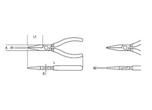 Beta Tools Model 1009  160mm-Extra-Long Knurled Nose Pliers