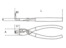 Beta Tools Model 1034  170mm-Internal Circlip Pliers 90Â°