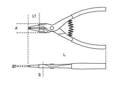 Beta Tools Model 1036  140X13mm-External Circlip Pliers