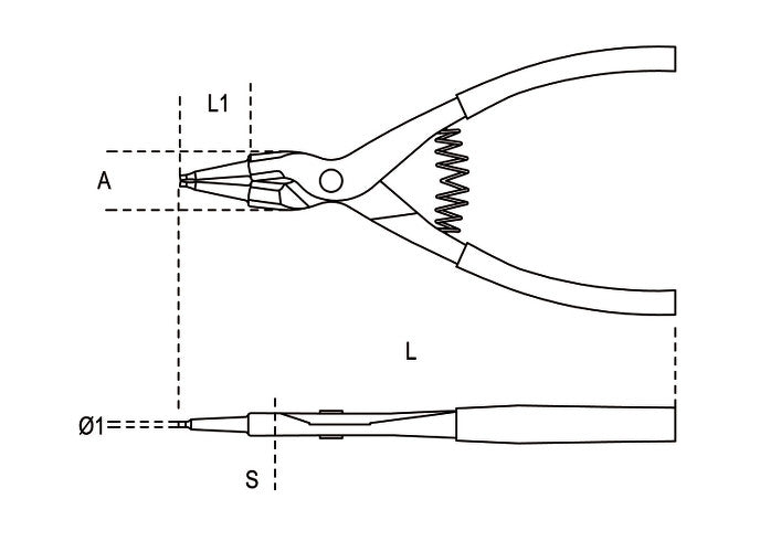 Beta Tools Model 1036  300mm-External Circlip Pliers