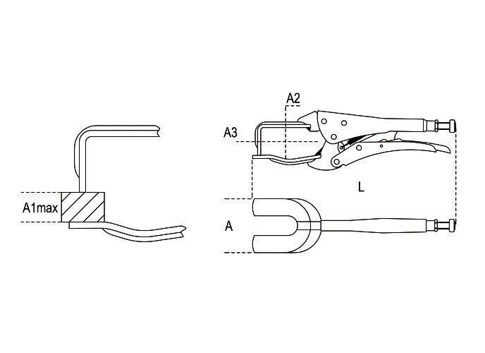 Beta Tools Model 1060  280mm-Pliers fork-Type Jaws