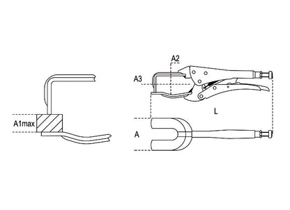 Beta Tools Model 1060  280mm-Pliers fork-Type Jaws