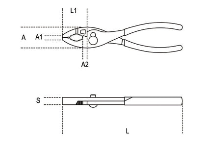 Beta Tools Model 1153  200-Adjustable Pliers Two Positions