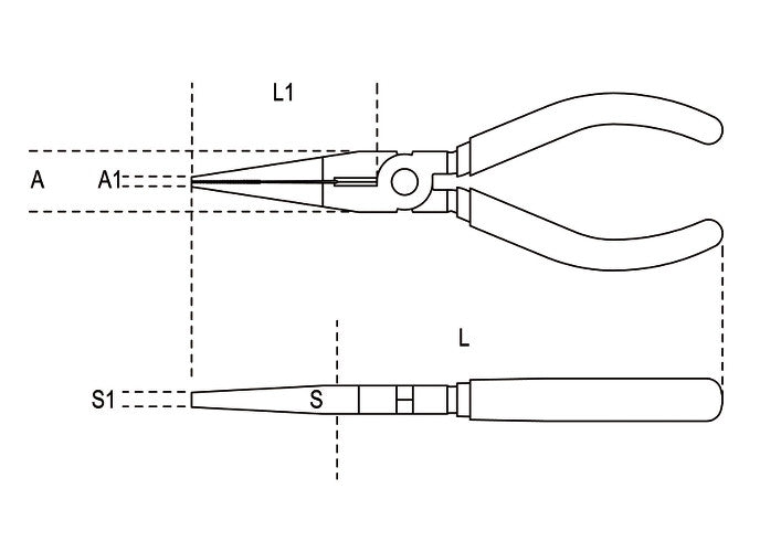 Beta Tools Model 1166  Bm200mm-Extra Long Needle Nose Pliers