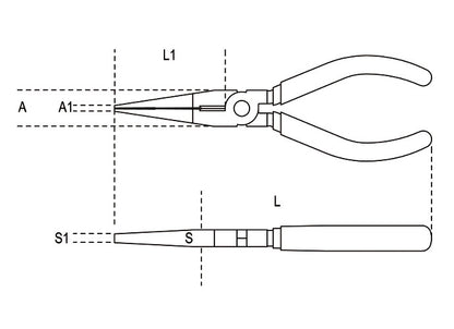 Beta Tools Model 1166  200mm-Extra Long Needle Nose Pliers