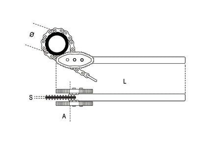 Beta Tools Model 386  A/5-Heavy Duty Reversible Chain Pipe Wrenches