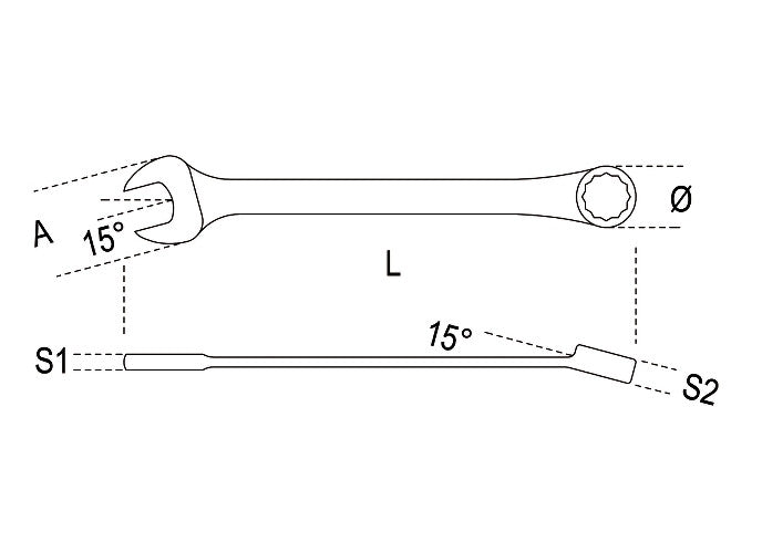 Beta Tools Model 142  As3/4-Reversible Ratcheting Combination Wrenches