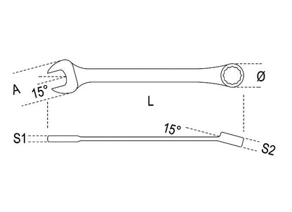 Beta Tools Model 142  8x8mm-Reversible Ratcheting Combination Wrenches