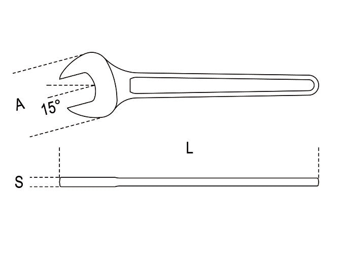 Beta Tools Model 52  34mm Single Open End Wrenches