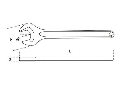 Beta Tools Model 53  115mm Single Open End Wrenches Din 894