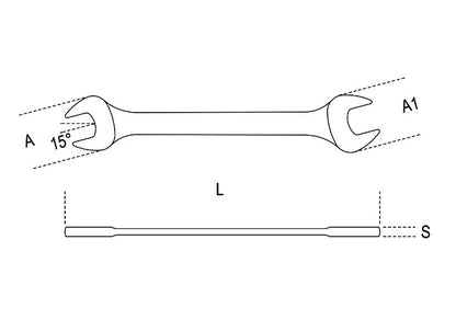 Beta Tools Model 55  25x28mm-Double Open End Wrenches