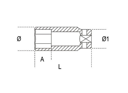 Beta Tools Model 720  32mm-Impact Sockets Long Series