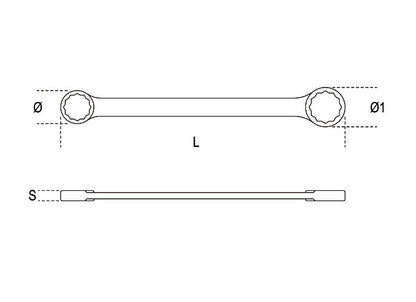 Beta Tools Model 95  6x7mm-Double Ended Flat Ring Wrenches