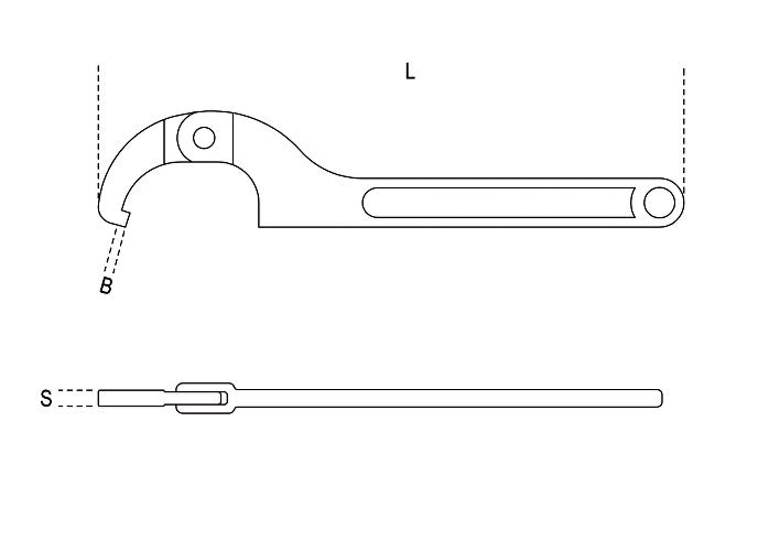 Beta Tools Model 99  Sq35-50mm-Hook Wrenches with Square Noses