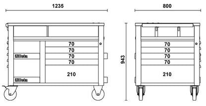 Beta Tools Model C28  G-Supertank Trolley 10 Drawers Grey