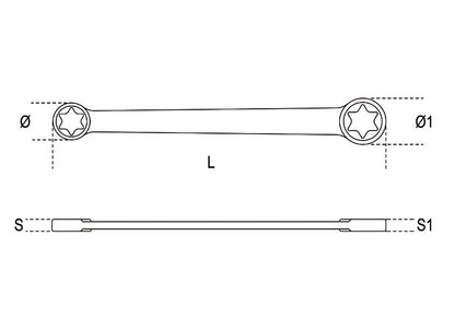 Beta Tools Model 95  Ftx6X8-Double-Ended Straight Wrenches