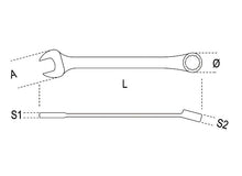 Beta Tools Model 142  C13x13mm-Ratcheting Combination Wrenches Straight Short