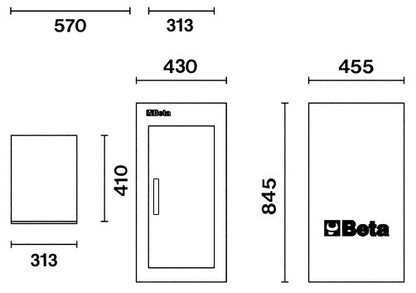 Beta Tools Model C38L  A-R-Side Door + Interior Shelf C38L