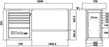 Beta Tools Model C59  A-G-Endurance Workbench 6 Drawers