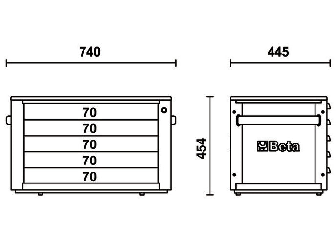 Beta Tools Model C23St  R-Portable Tool Chest Red
