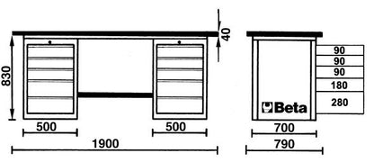 Beta Tools Model C57S  D/O-Mastercargo Workbench Orange