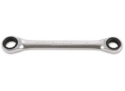 Beta Tools Model 195  17X19mm-Ratcheting Flat Bi-Hexagon Ring Wrenches