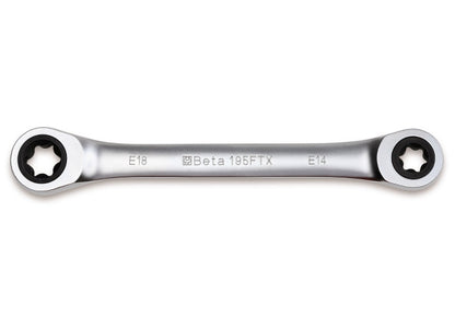 Beta Tools Model 195Ftx  E14Xe18-Ratcheting Double Wrenches