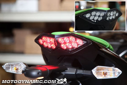 Motodynamic Sequential Integrated Taillight for Kawasaki Z1000 (10-13), Ninja 1000/Z1000SX (2011+), and Versys 650 (10-21)