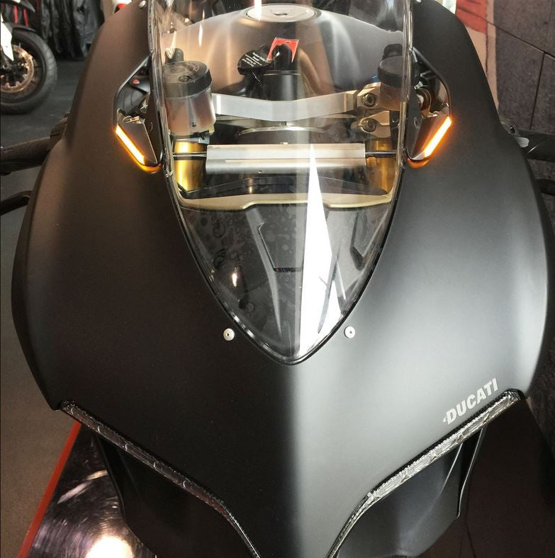New Rage Cycles (NRC) Mirror Block Off Turn Signals for the Ducati Panigale 1199 and 899