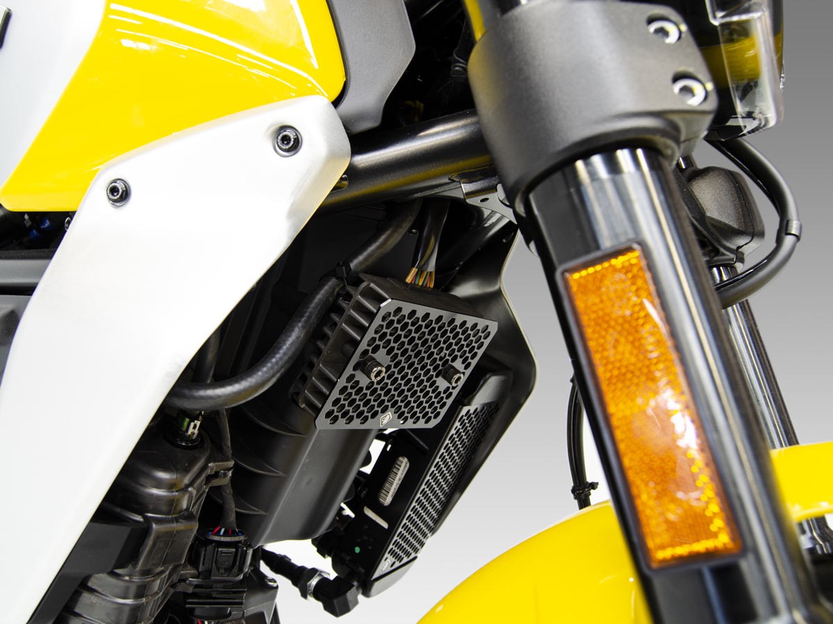 DBK Special Parts (Ducabike) Aluminum Voltage Regulator Guard for the Ducati Scrambler 800 (2023+)