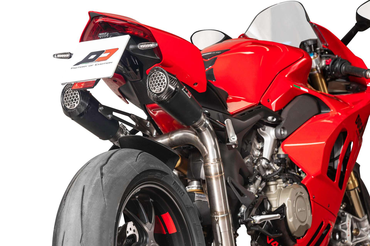 QD Exhaust Twin GUNSHOT DARK MATTER Semi-Full Exhaust for the Ducati Panigale / Streetfighter V4 (Euro5) (21-24)