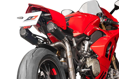 QD Exhaust Twin GUNSHOT DARK MATTER Semi-Full Exhaust for the Ducati Panigale / Streetfighter V4 (Euro5) (21-24)