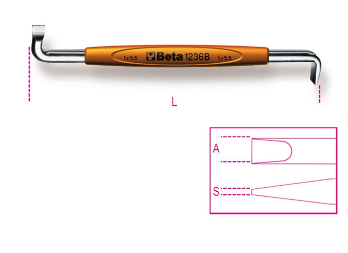 Beta Tools Model 1236  B1X5.5mm-offset Screwdrivers Slotted
