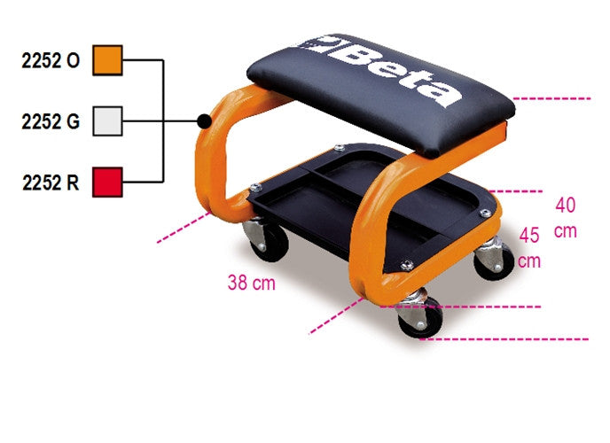 Beta Tools Model 2252  G-Seat with Castors Grey
