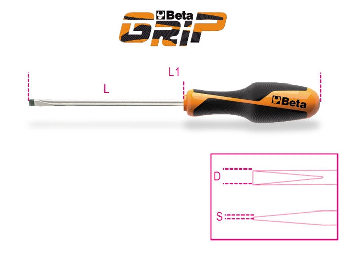 Beta Tools Model 1264  5X125-Screwdrivers Headless Slotted