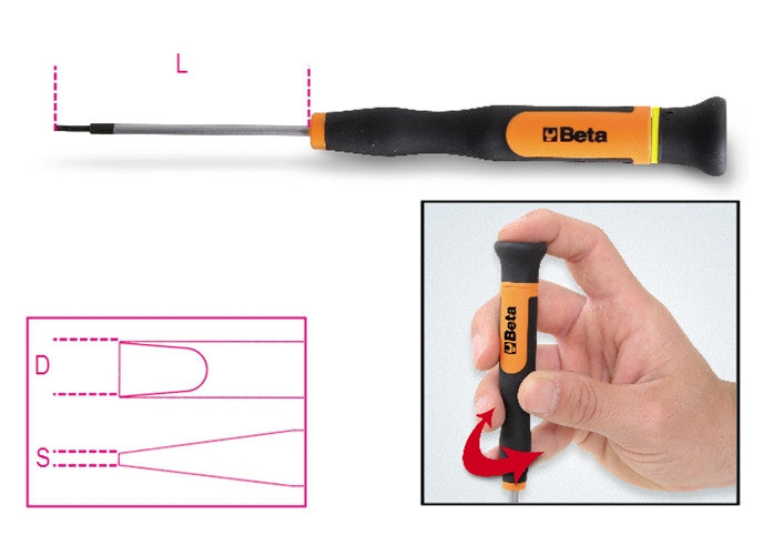 Beta Tools Model 1257Lp  1.5-Micro-Screwdrivers Slotted
