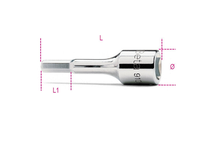Beta Tools Model 910  Me4mm-Socket Drivers for Hexagon Screws