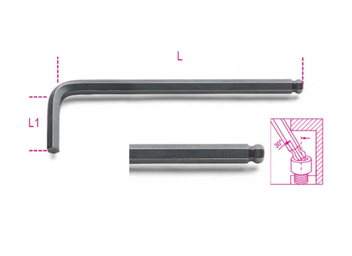 Beta Tools Model 96  Bp/As5/32-Ball Head Wrenches Burnished